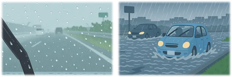 台風やゲリラ豪雨の時のイメージ図